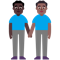 Men Holding Hands- Dark Skin Tone- Medium-Dark Skin Tone emoji on Microsoft